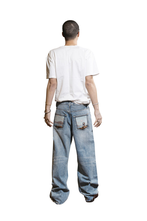 Handmade Jeans with woven patch