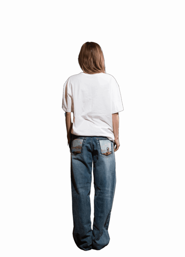 Handmade Jeans with woven patch